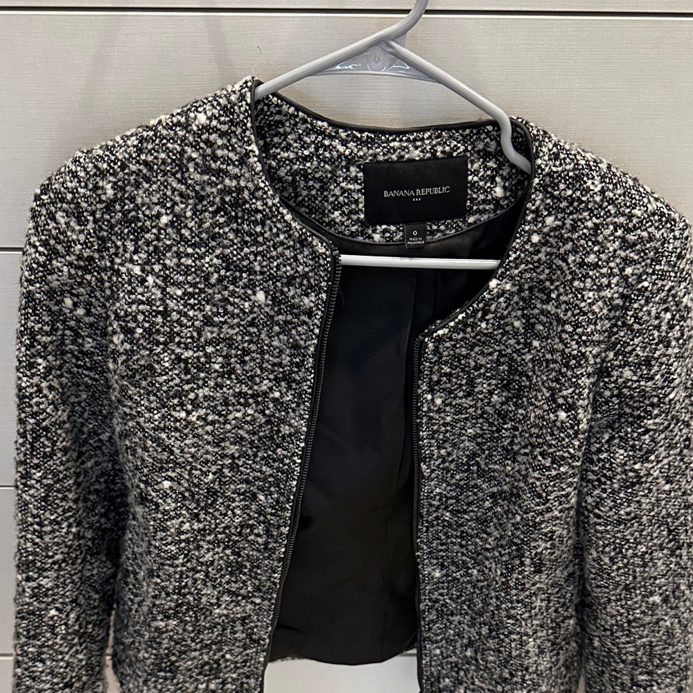 Banana Republic Tweed Black and White Blazer